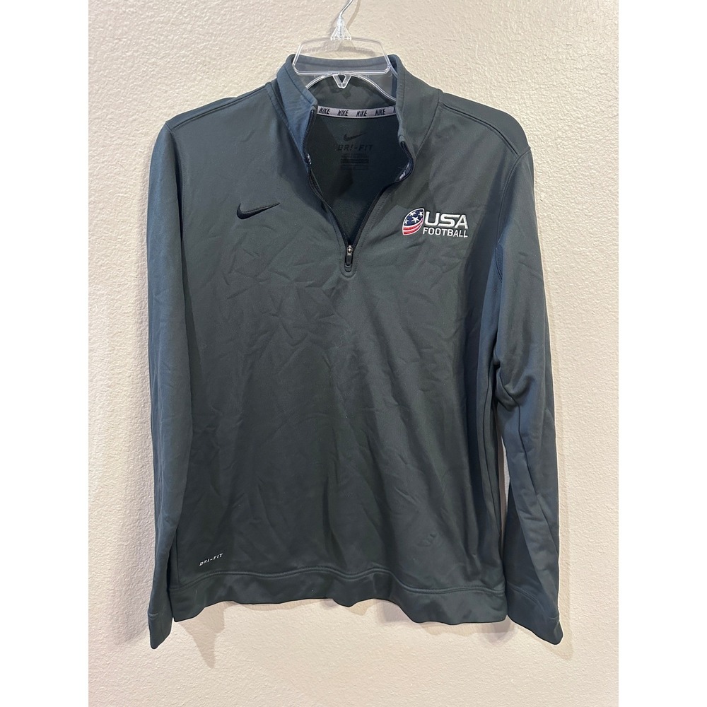 Nike USA Football Dri-Fit Pullover Quarter Zip Gray Athletic Top